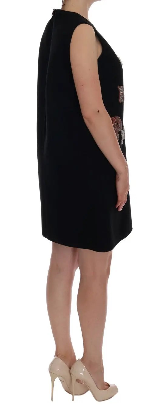 Dolce & Gabbana Black I AM A PRINCESS Crystal Shift Dress by Dolce & Gabbana