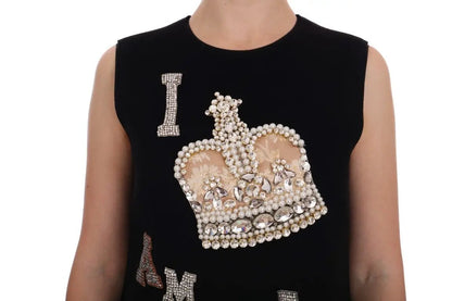 Dolce & Gabbana Black I AM A PRINCESS Crystal Shift Dress by Dolce & Gabbana