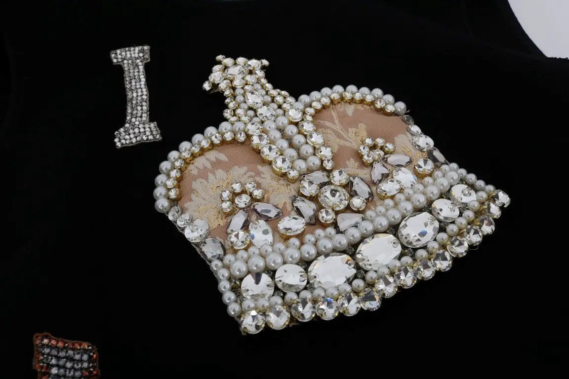 Dolce & Gabbana Black I AM A PRINCESS Crystal Shift Dress by Dolce & Gabbana