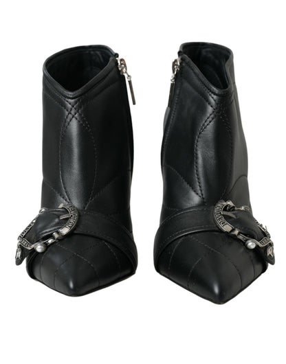 Bottines Dolce & Gabbana femme Devotion matelassées en cuir noir – LA13398