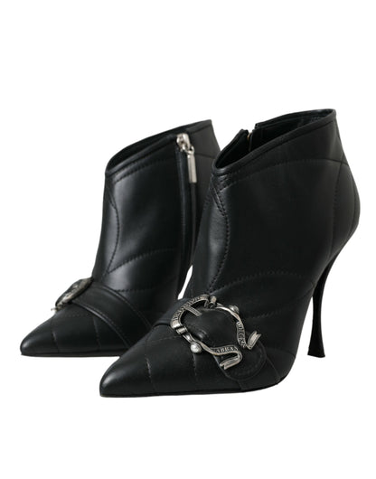 Bottines Dolce & Gabbana femme Devotion matelassées en cuir noir – LA13398