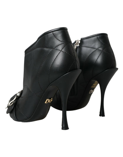 Bottines Dolce & Gabbana femme Devotion matelassées en cuir noir – LA13398