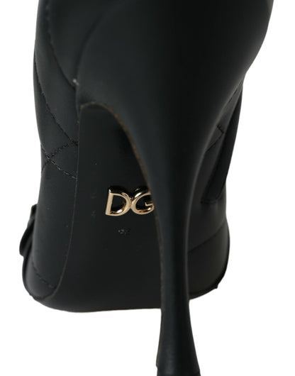 Bottines Dolce & Gabbana femme Devotion matelassées en cuir noir – LA13398