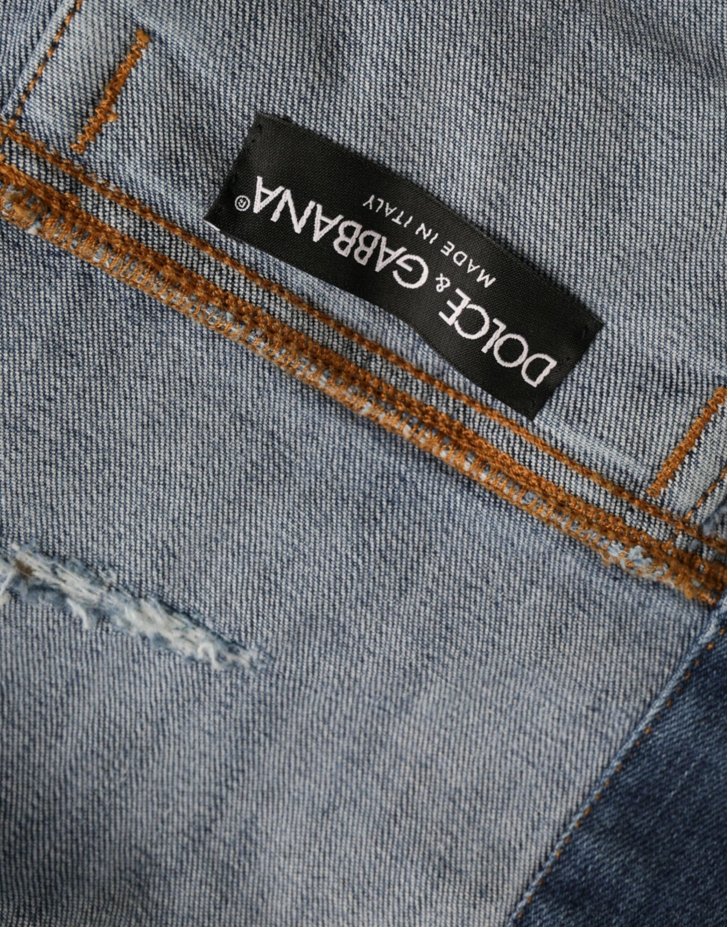 Dolce & Gabbana Green Cotton Tie Dye Cropped Cropped Denim Jacket by Dolce & Gabbana