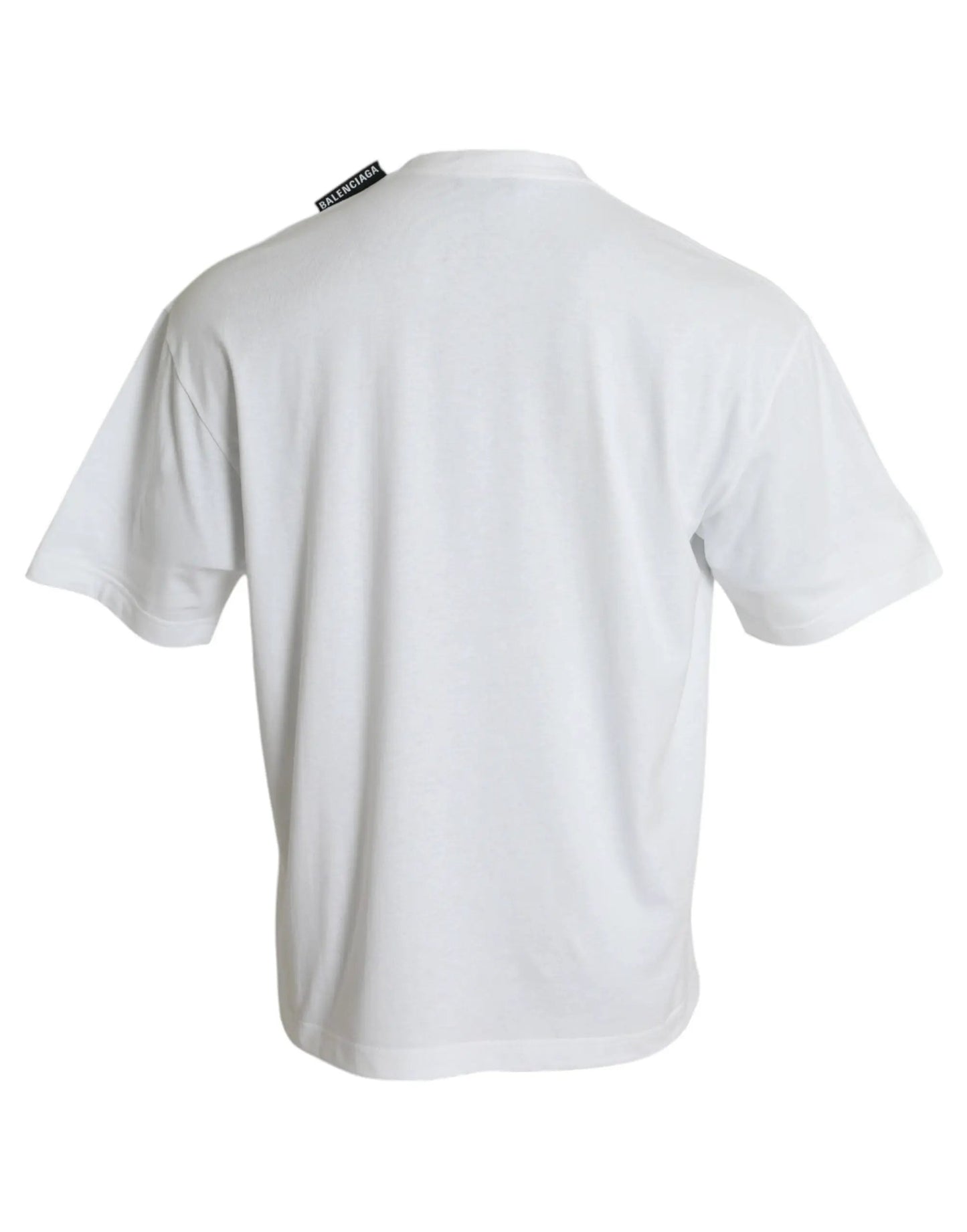 Balenciaga Off White Cotton Jersey Round Neck T-shirt by Balenciaga