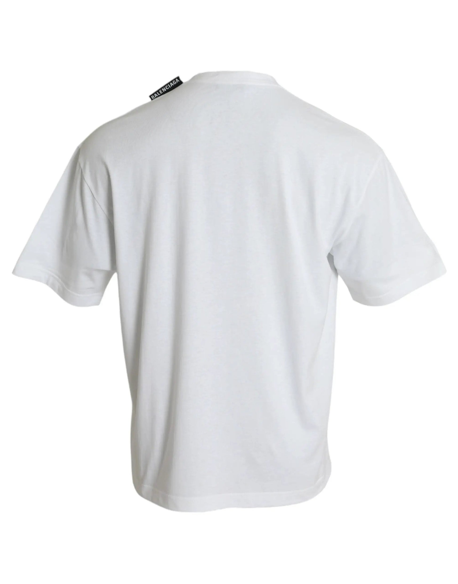 Balenciaga Off White Cotton Jersey Round Neck T-shirt by Balenciaga