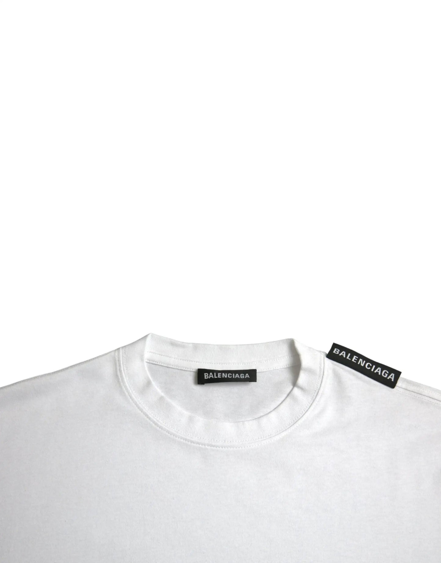 Balenciaga Off White Cotton Jersey Round Neck T-shirt by Balenciaga