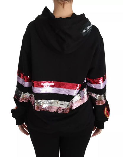 Dolce & Gabbana DG Sequined Hooded Pullover Sweater by Dolce & Gabbana