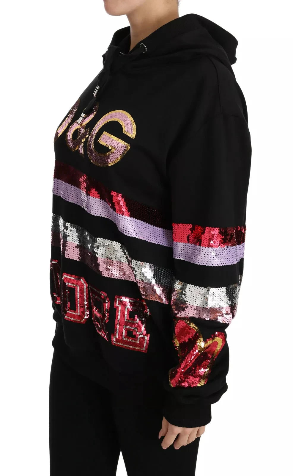 Dolce & Gabbana DG Sequined Hooded Pullover Sweater by Dolce & Gabbana