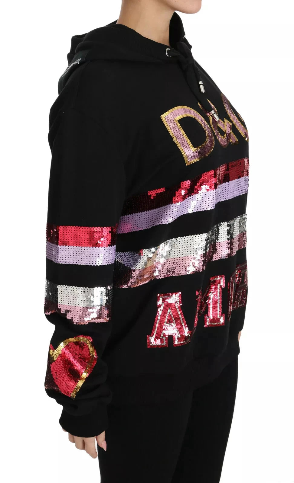 Dolce & Gabbana DG Sequined Hooded Pullover Sweater by Dolce & Gabbana