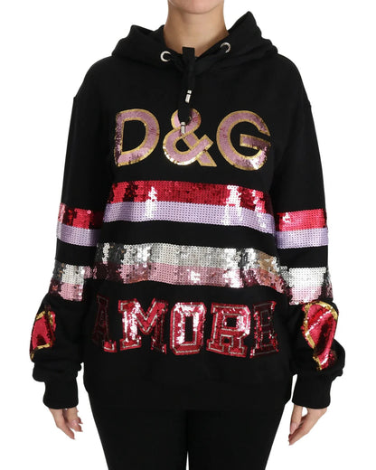 Dolce & Gabbana DG Sequined Hooded Pullover Sweater by Dolce & Gabbana