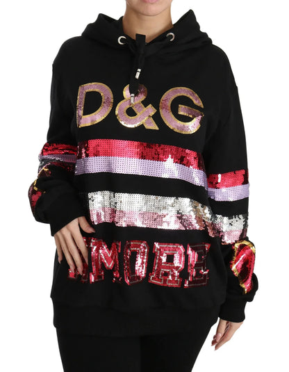 Dolce & Gabbana DG Sequined Hooded Pullover Sweater by Dolce & Gabbana