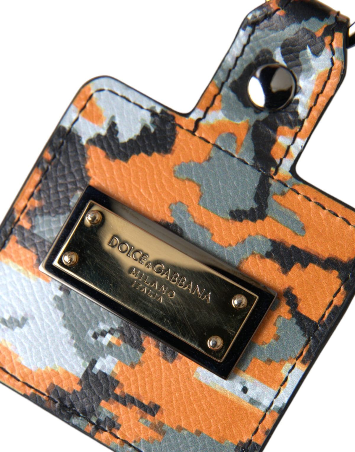 Étui AirPods Dolce & Gabbana femme camouflage en cuir multicolore – SMY10264