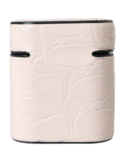 Étui AirPods Dolce & Gabbana femme en cuir de caïman rose clair – SMY10281