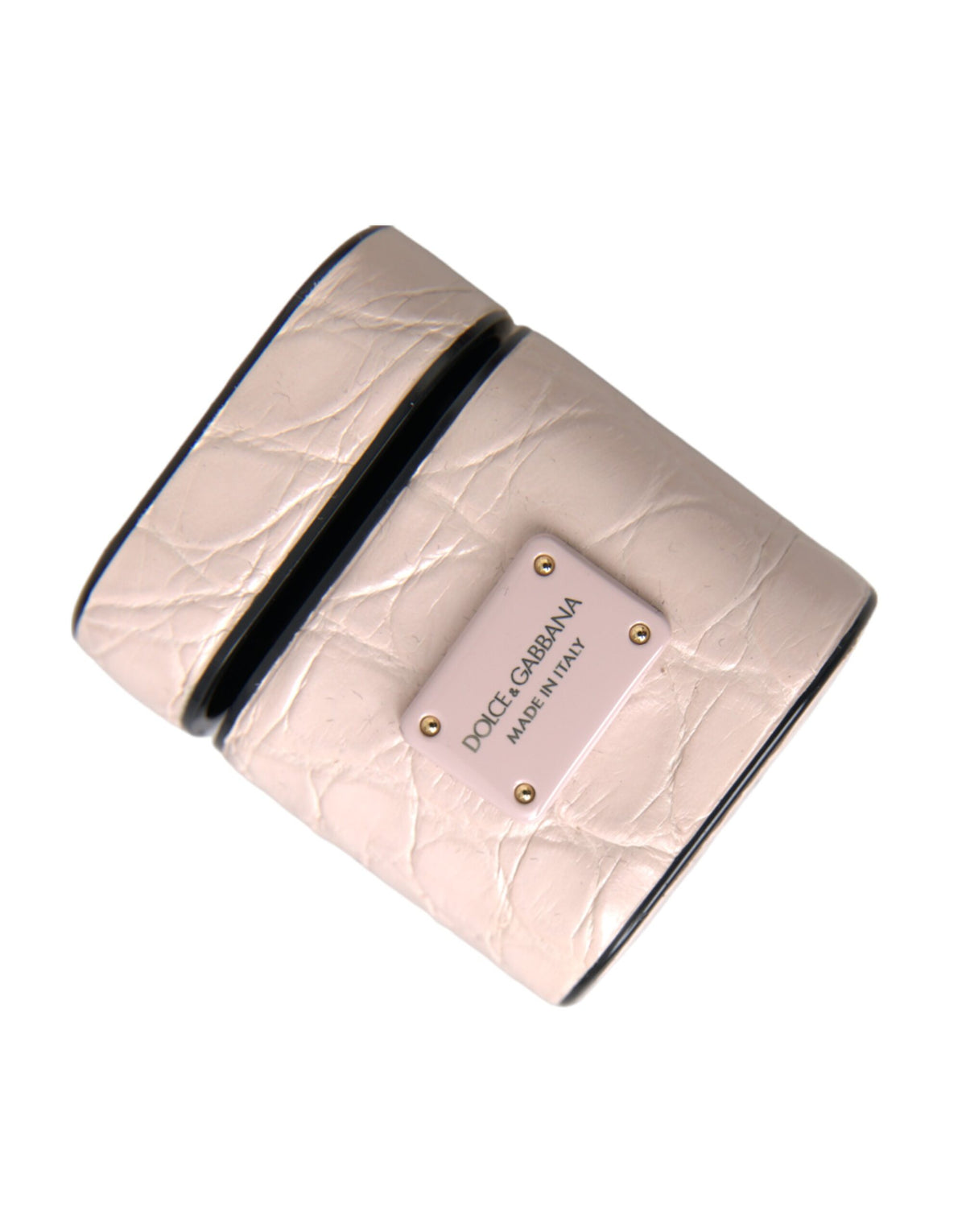 Étui AirPods Dolce & Gabbana femme en cuir de caïman rose clair – SMY10281