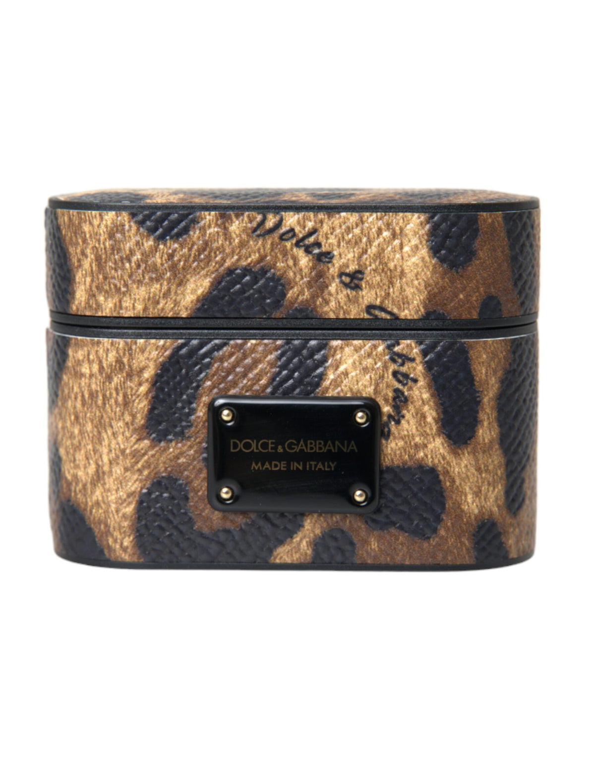 Étui AirPods Dolce & Gabbana femme léopard en cuir de veau marron – SMY10285