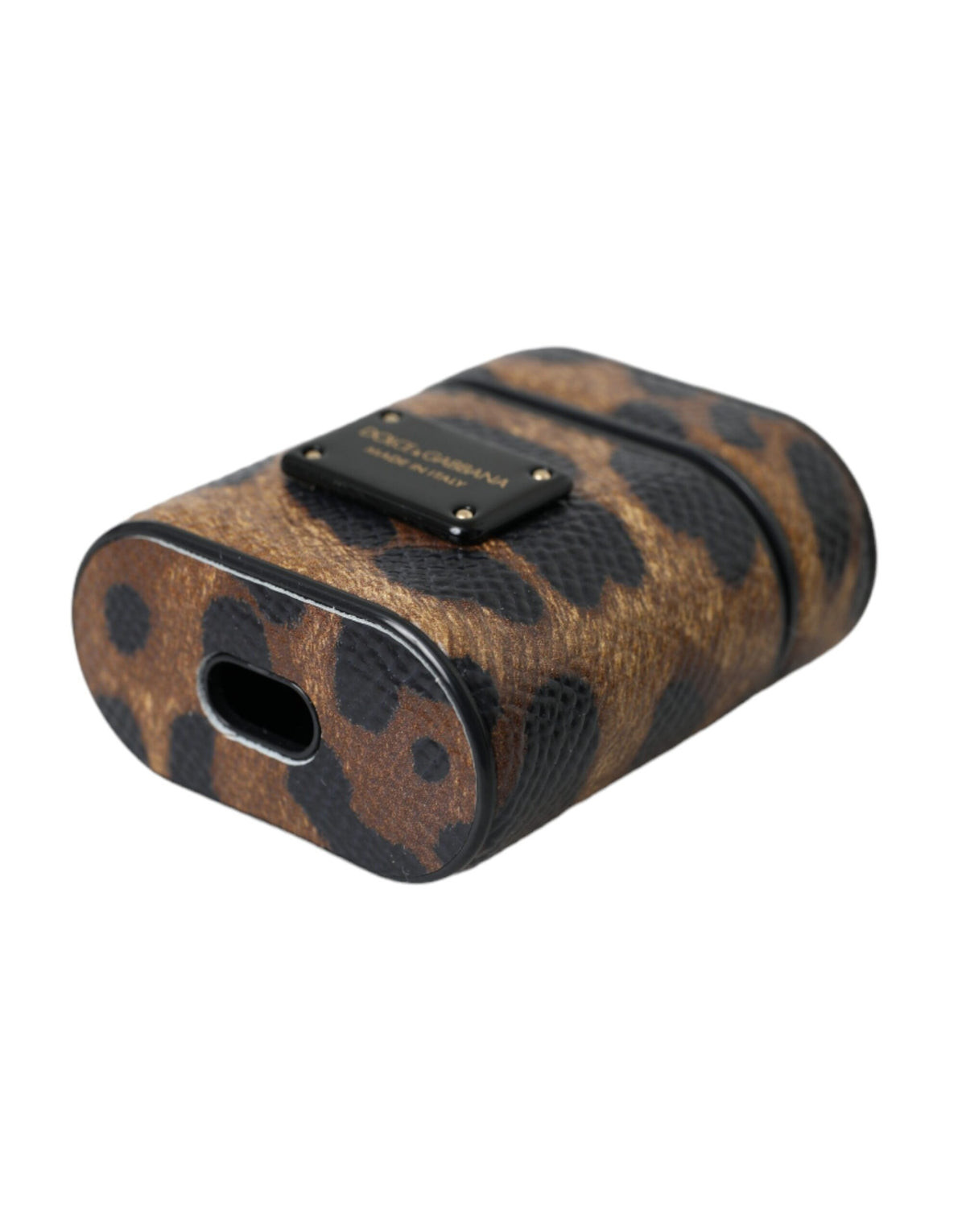 Étui AirPods Dolce & Gabbana femme léopard en cuir de veau marron – SMY10286