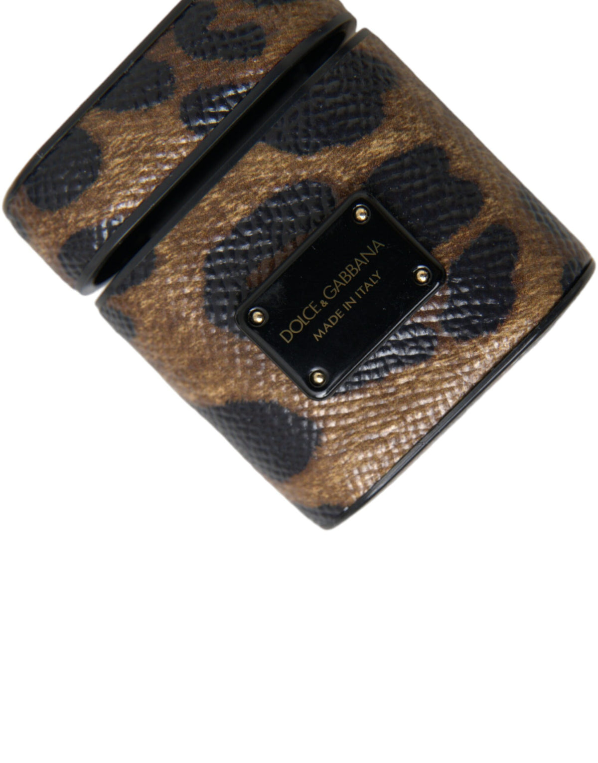 Étui AirPods Dolce & Gabbana femme léopard en cuir de veau marron – SMY10286