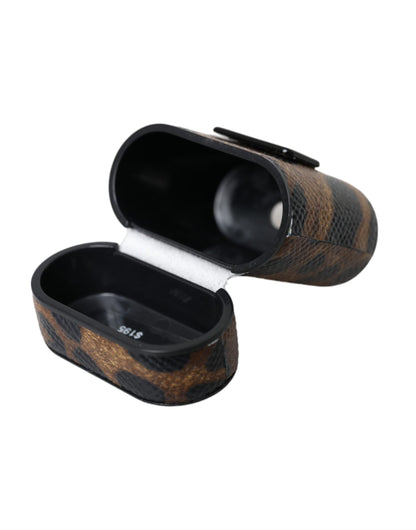 Étui AirPods Dolce & Gabbana femme léopard en cuir de veau marron – SMY10286