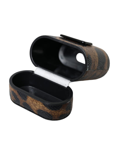 Étui AirPods Dolce & Gabbana femme léopard en cuir de veau marron – SMY10286