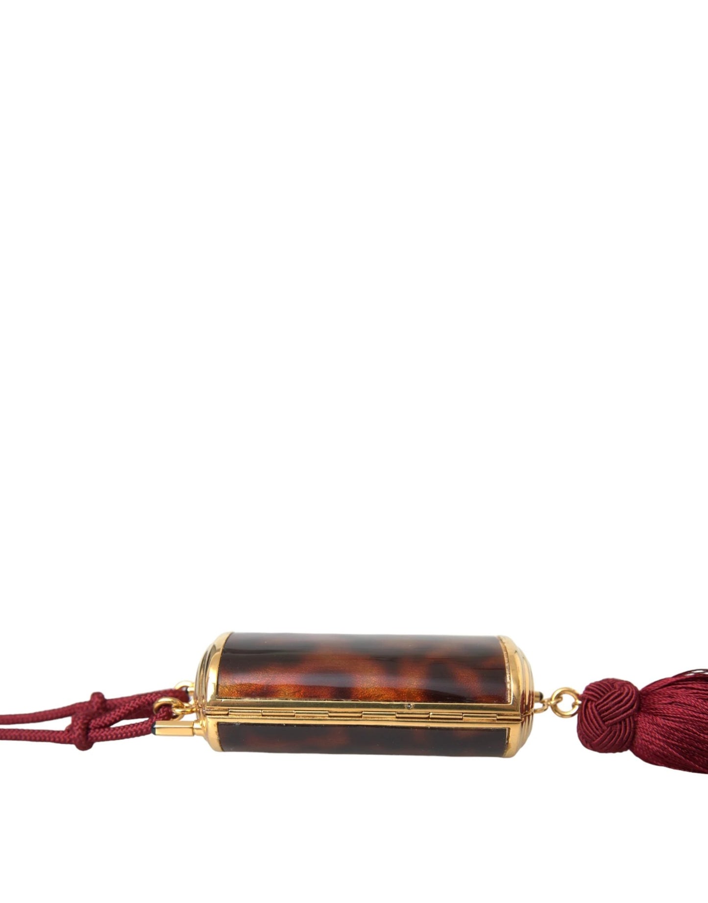 Dolce & Gabbana Brown Leopard Mini Mirror Tassel Make Up Holder Bag by Dolce & Gabbana