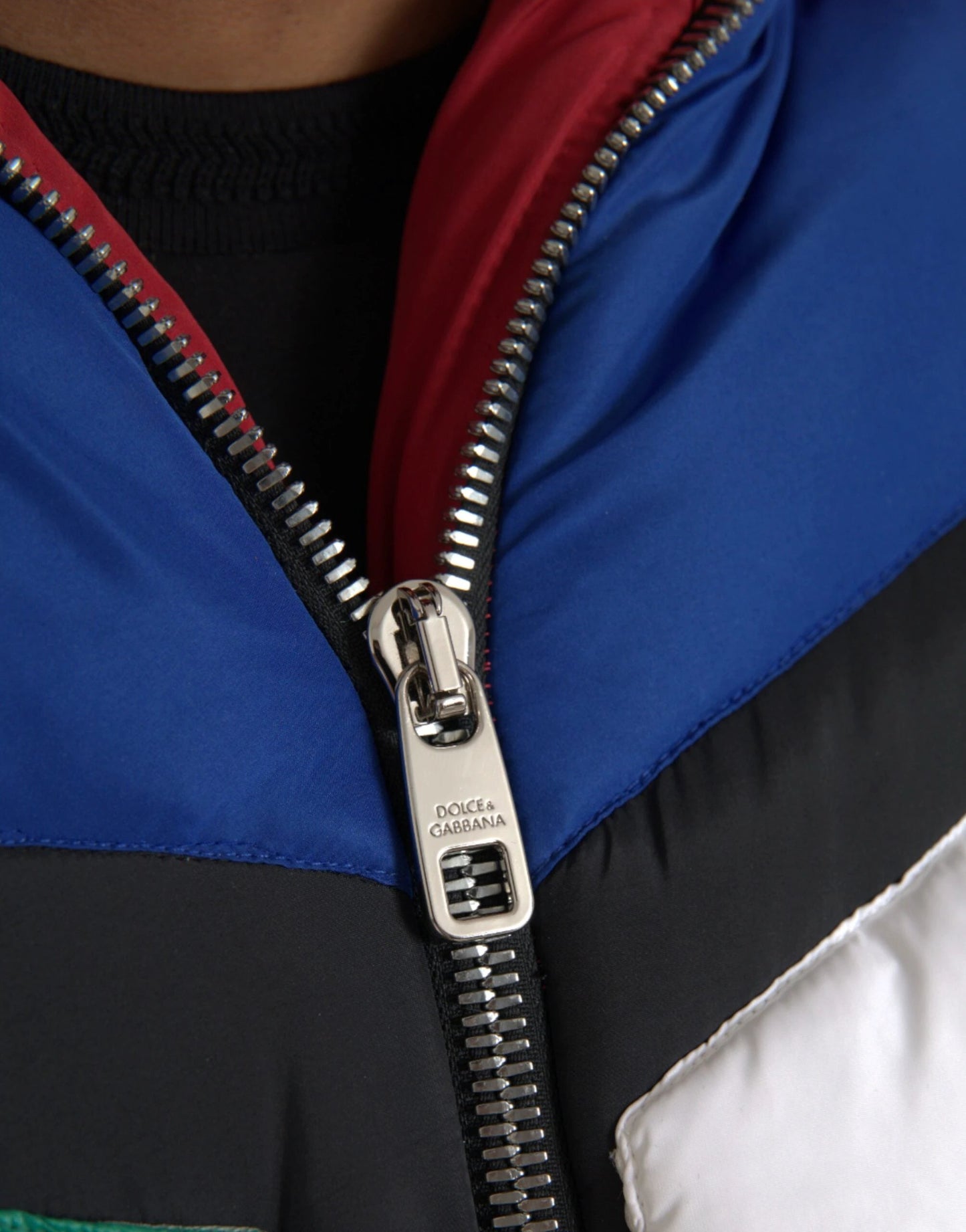 Dolce & Gabbana Multicolor Quilted Hooded Puffer Jacket by Dolce & Gabbana