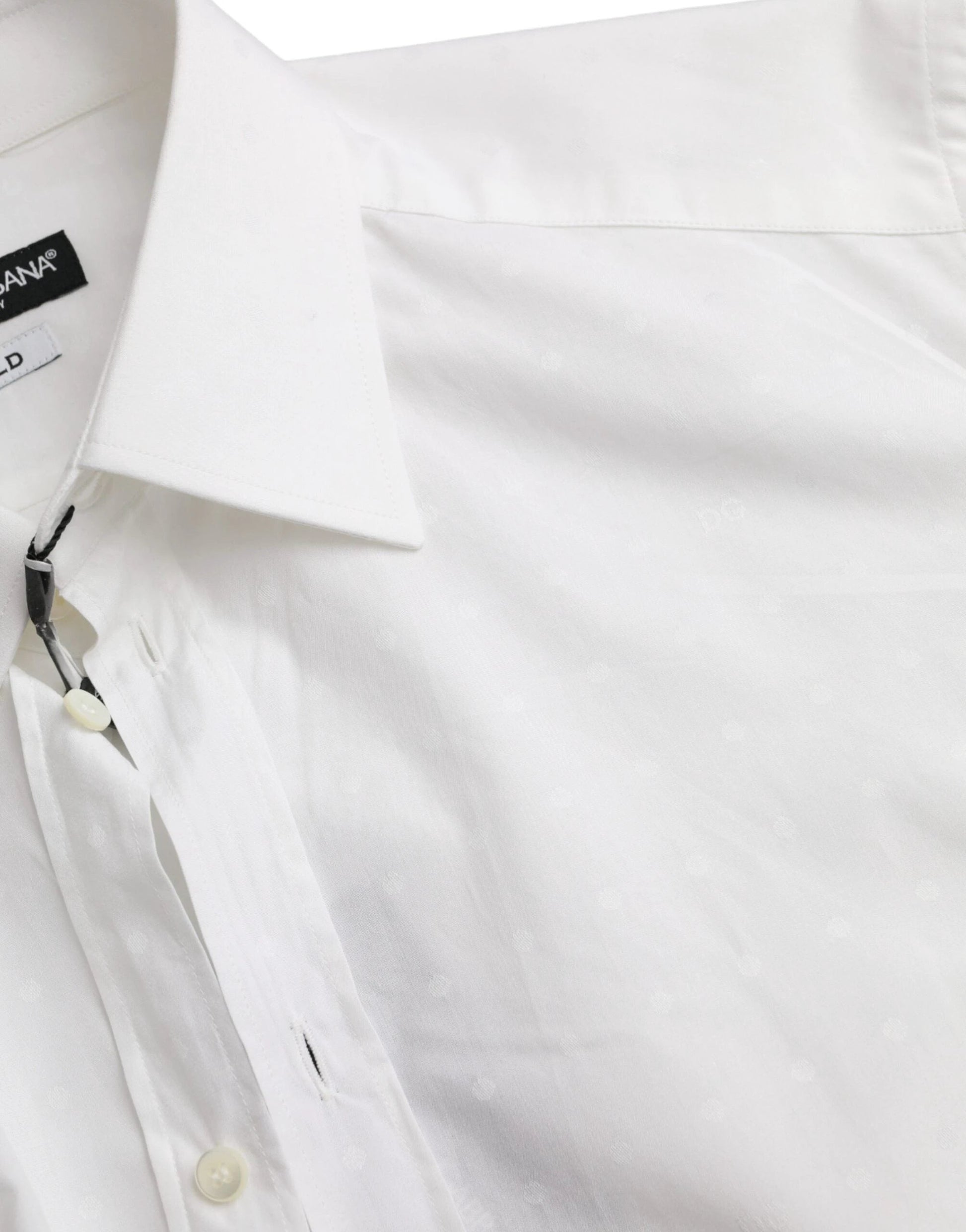 Dolce & Gabbana White Logo Cotton Men Dress GOLD Shirt by Dolce & Gabbana