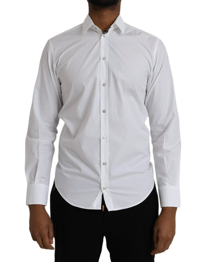 Dolce & Gabbana White Cotton Long Sleeve Dress MARTINI Shirt by Dolce & Gabbana