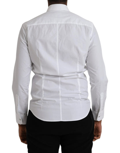 Dolce & Gabbana White Cotton Long Sleeve Dress MARTINI Shirt by Dolce & Gabbana