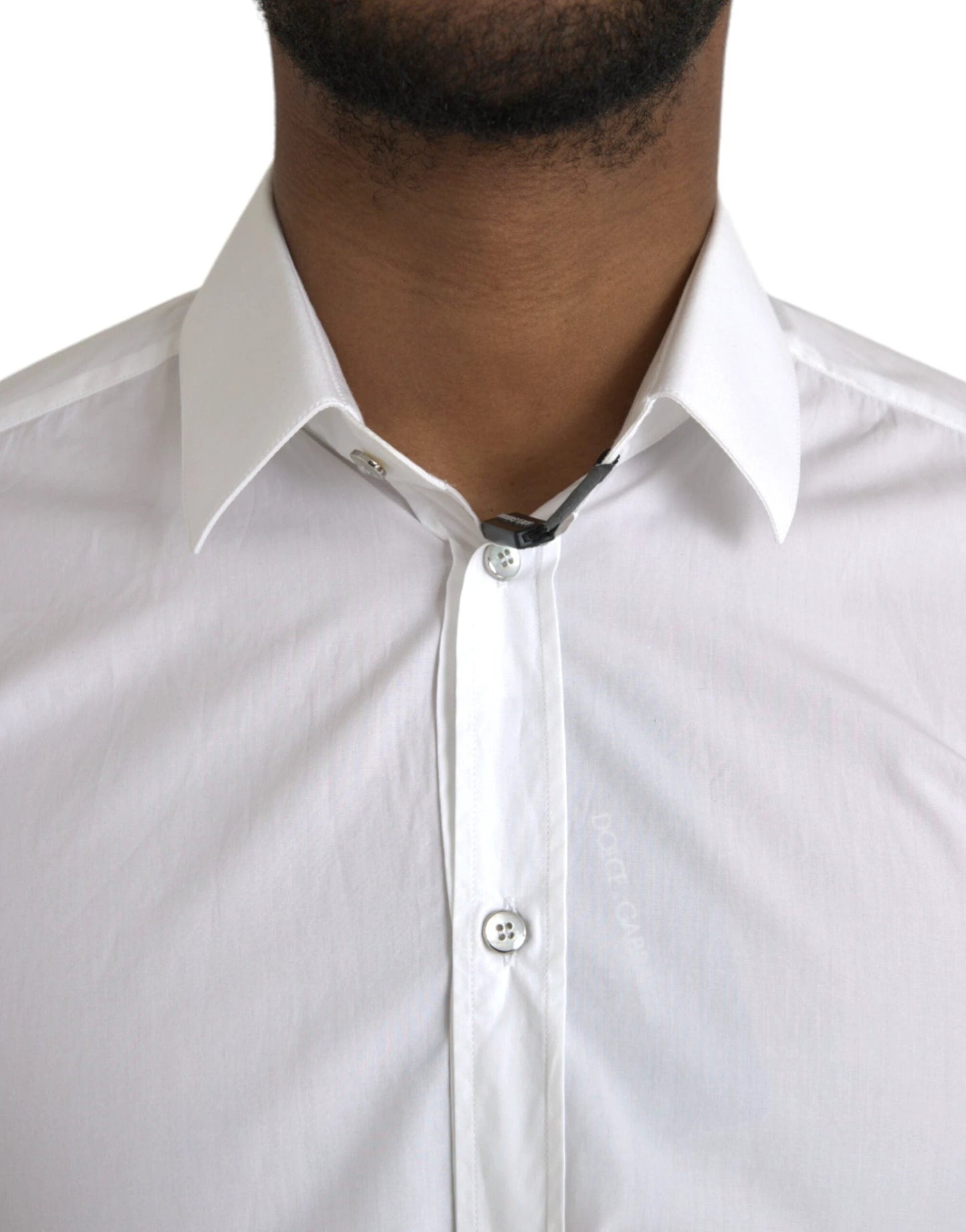 Dolce & Gabbana White Cotton Long Sleeve Dress MARTINI Shirt by Dolce & Gabbana