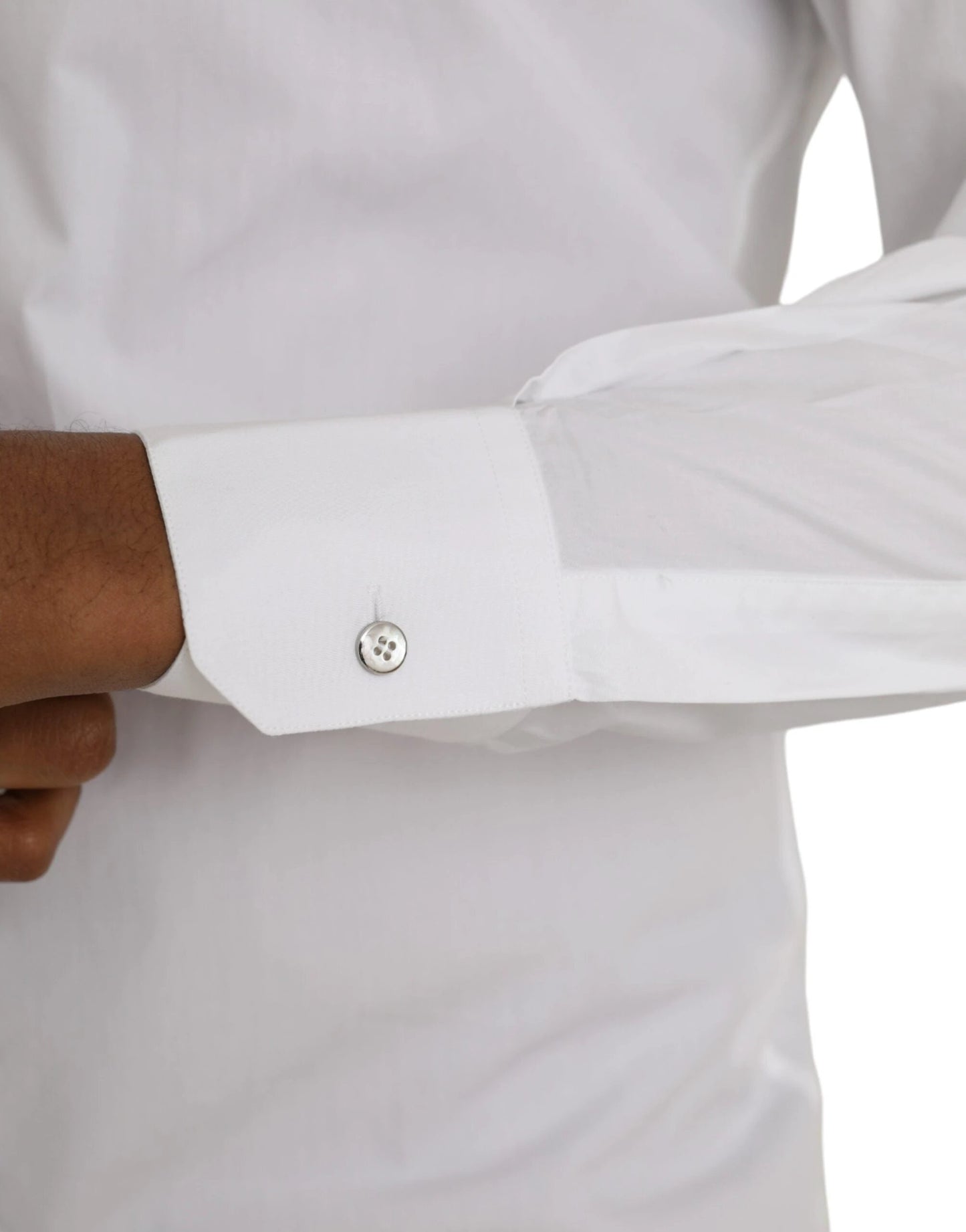 Dolce & Gabbana White Cotton Long Sleeve Dress MARTINI Shirt by Dolce & Gabbana