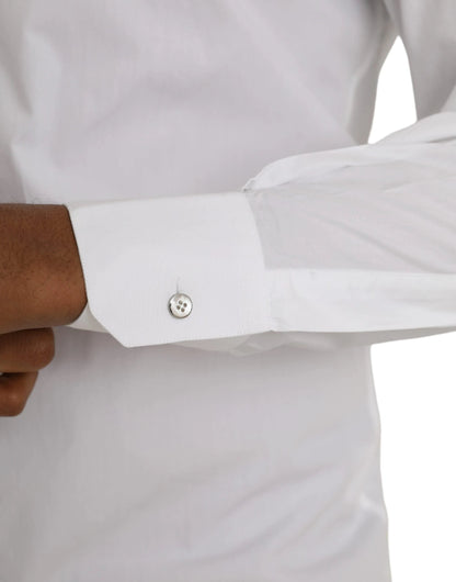 Dolce & Gabbana White Cotton Long Sleeve Dress MARTINI Shirt by Dolce & Gabbana