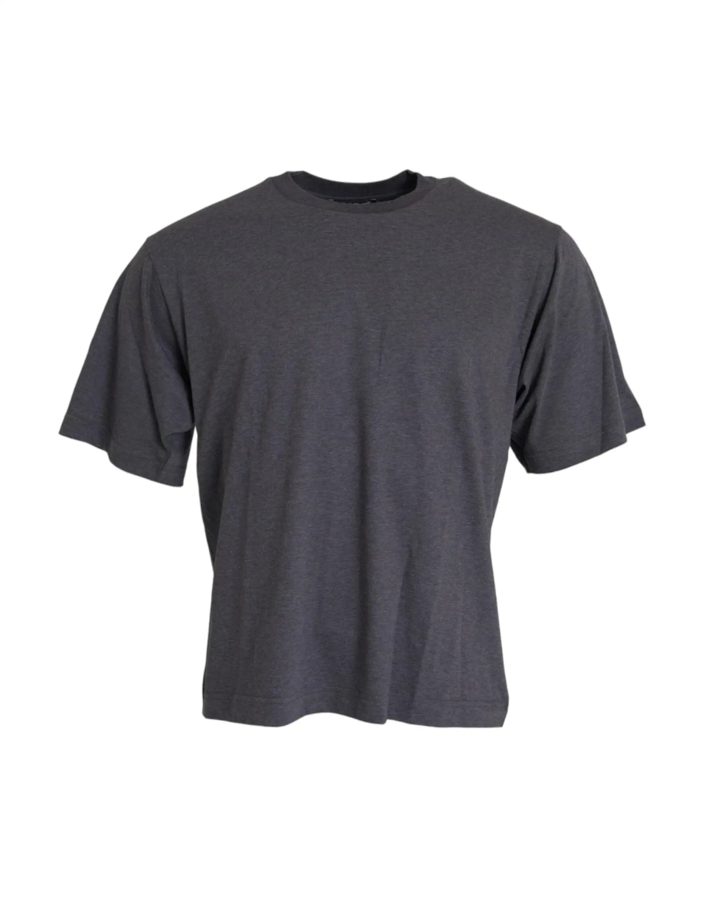 Dolce & Gabbana Gray Cotton Round Neck Short Sleeve T-shirt by Dolce & Gabbana