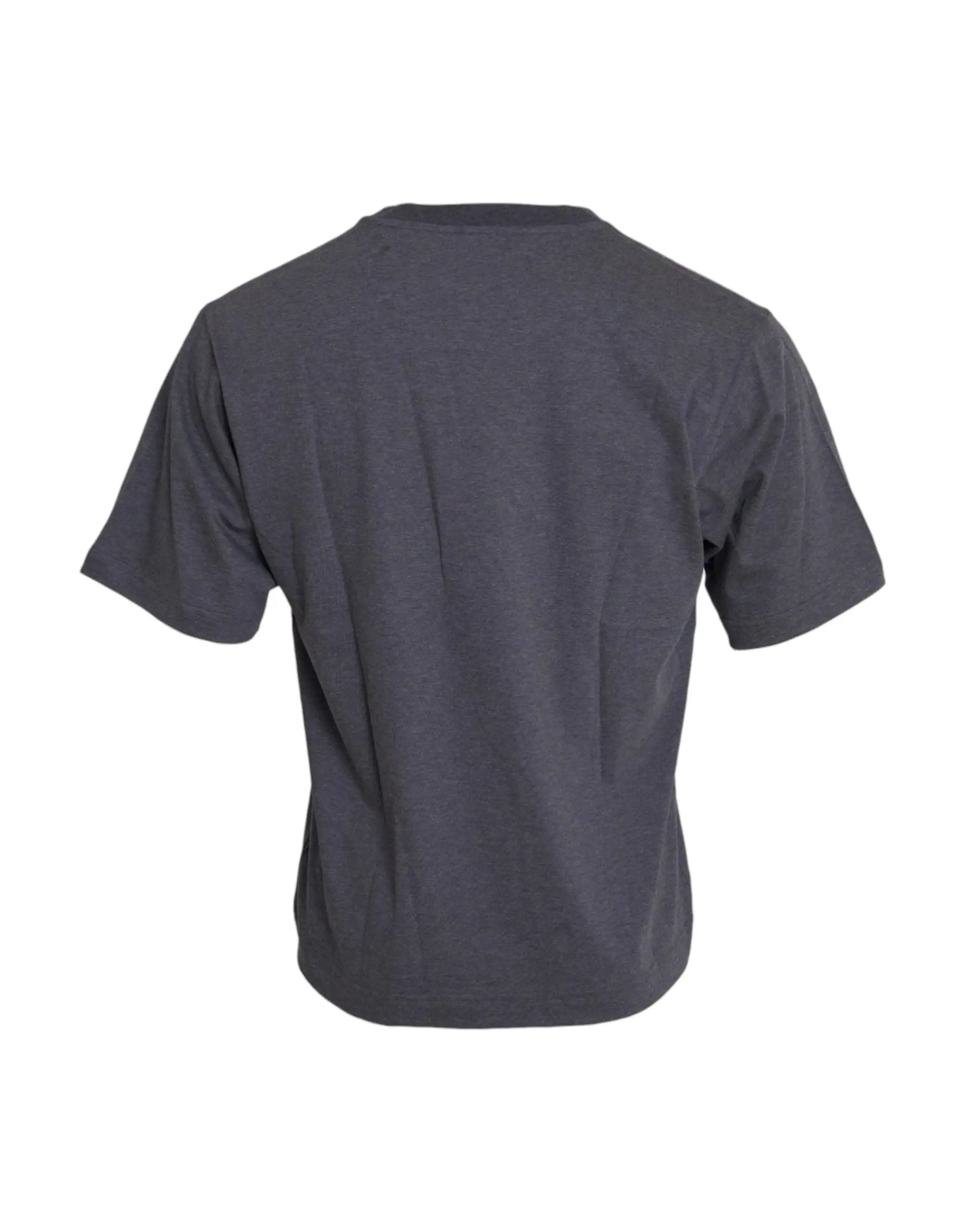 Dolce & Gabbana Gray Cotton Round Neck Short Sleeve T-shirt by Dolce & Gabbana