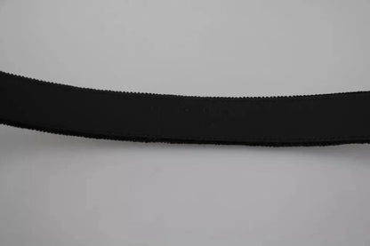 Dolce & Gabbana Black Velvet Silver Tone Metal Buckle Men Belt by Dolce & Gabbana