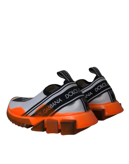 Baskets Dolce & Gabbana femme Sorrento slip-on noir, blanc et orange – LA11111