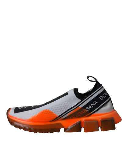 Baskets Dolce & Gabbana femme Sorrento slip-on noir, blanc et orange – LA11111