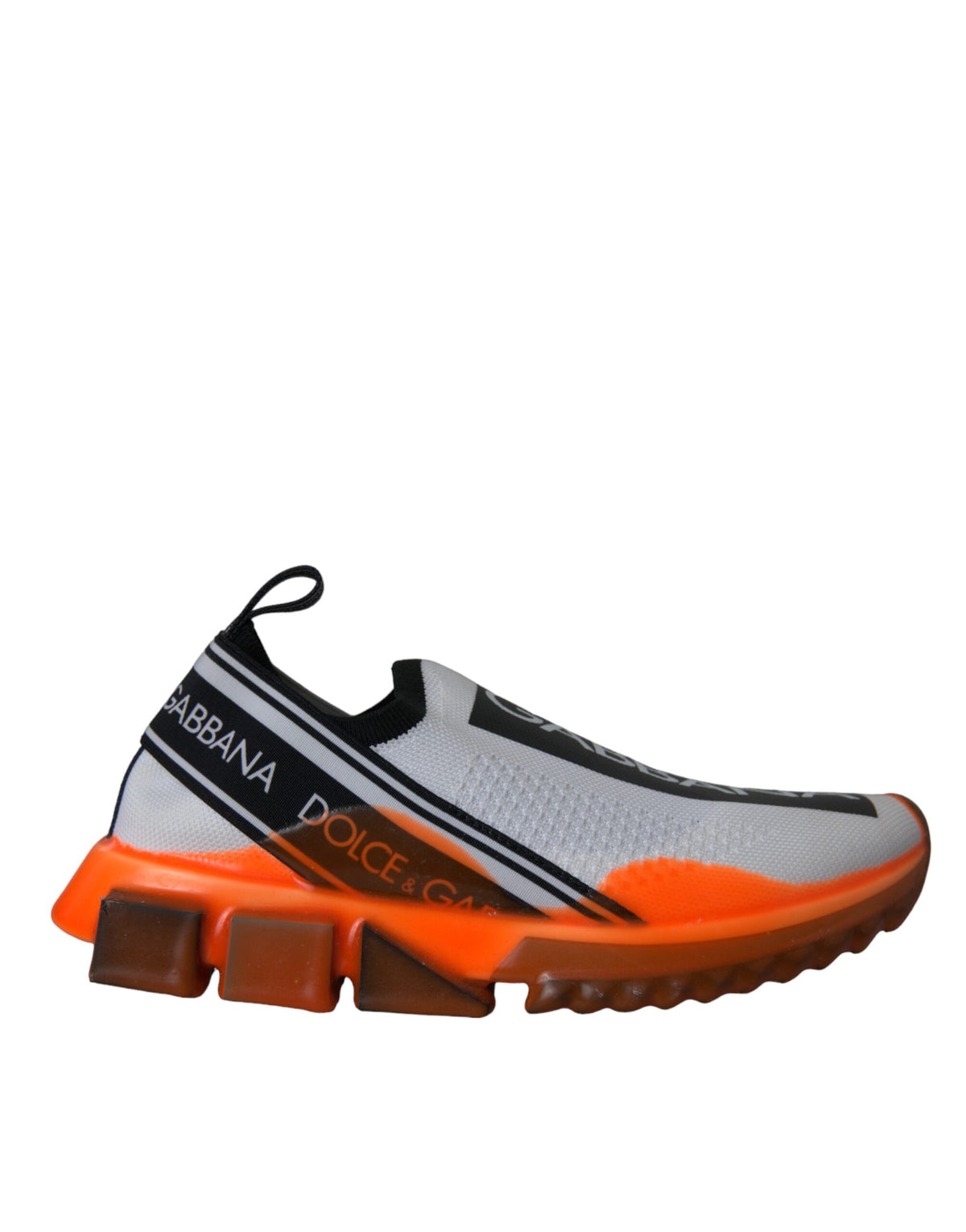 Baskets Dolce & Gabbana femme Sorrento slip-on noir, blanc et orange – LA11111
