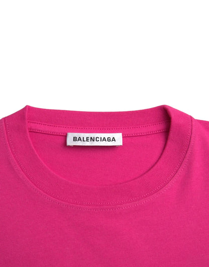 Balenciaga Pink Cotton Crew Neck Short Sleeves Tee T-shirt by Balenciaga