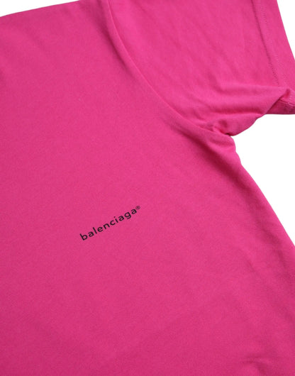 Balenciaga Pink Cotton Crew Neck Short Sleeves Tee T-shirt by Balenciaga