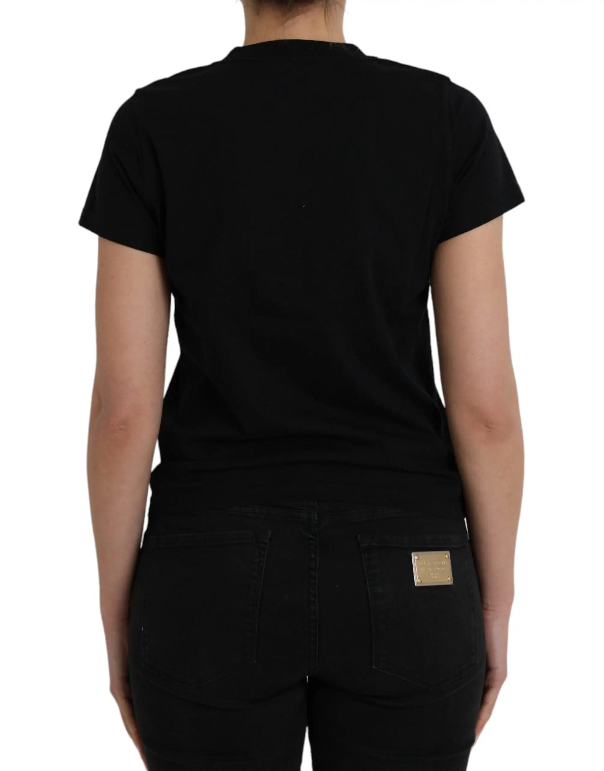 Balenciaga Black Cotton Logo Print Crew Neck Short Sleeves T-shirt by Balenciaga