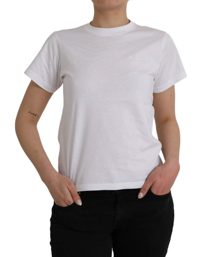 Balenciaga White Cotton Crew Neck Short Sleeves T-shirt by Balenciaga