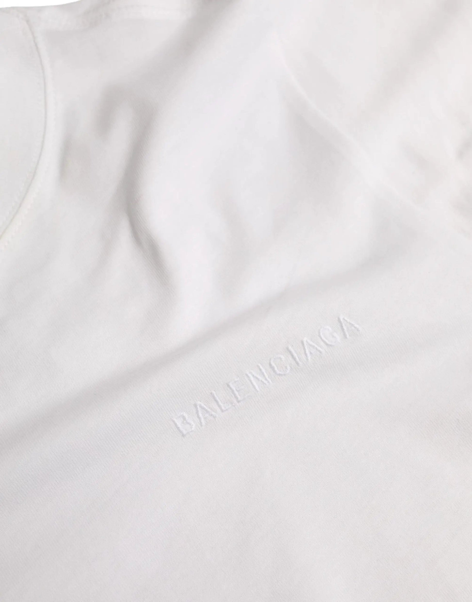 Balenciaga White Cotton Crew Neck Short Sleeves T-shirt by Balenciaga