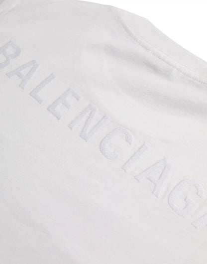 Balenciaga White Cotton Crew Neck Short Sleeves T-shirt by Balenciaga