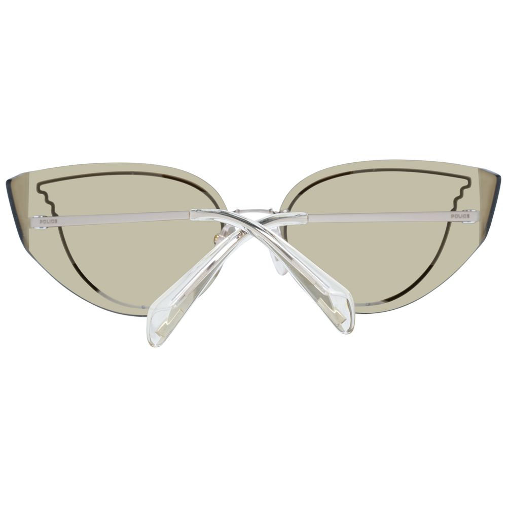 Police Lunettes De Soleil Or Métal Et Plastique Forme Cat Eye Miroir Protection 100 Pour Cent UVA UVB
