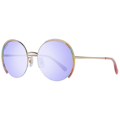 Lunettes de Soleil Swarovski Or Métal Rondes – Authentique | HBPS Fashion