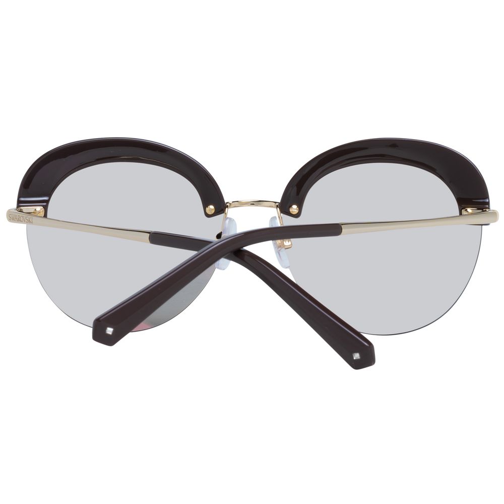 Lunettes de Soleil Swarovski Or Métal & Plastique Rondes – Authentique | HBPS Fashion