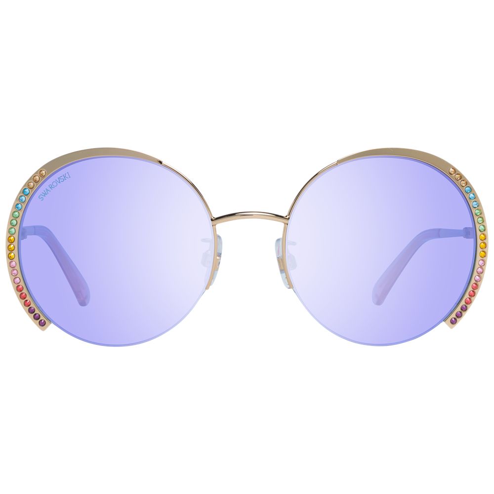 Lunettes de Soleil Swarovski Or Métal Rondes – Authentique | HBPS Fashion