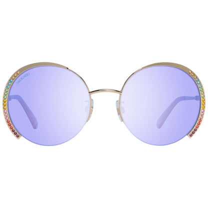 Lunettes de Soleil Swarovski Or Métal Rondes – Authentique | HBPS Fashion