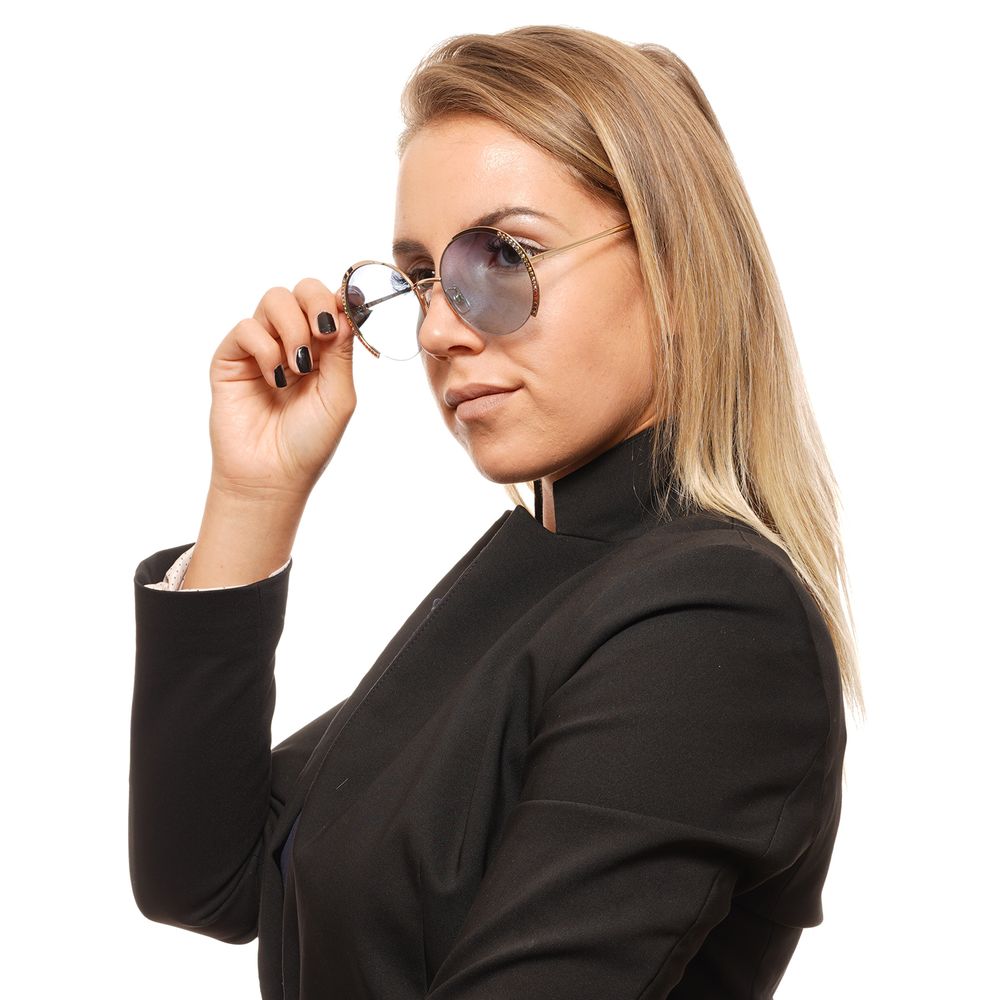 Lunettes de Soleil Swarovski Or Métal Rondes – Authentique | HBPS Fashion